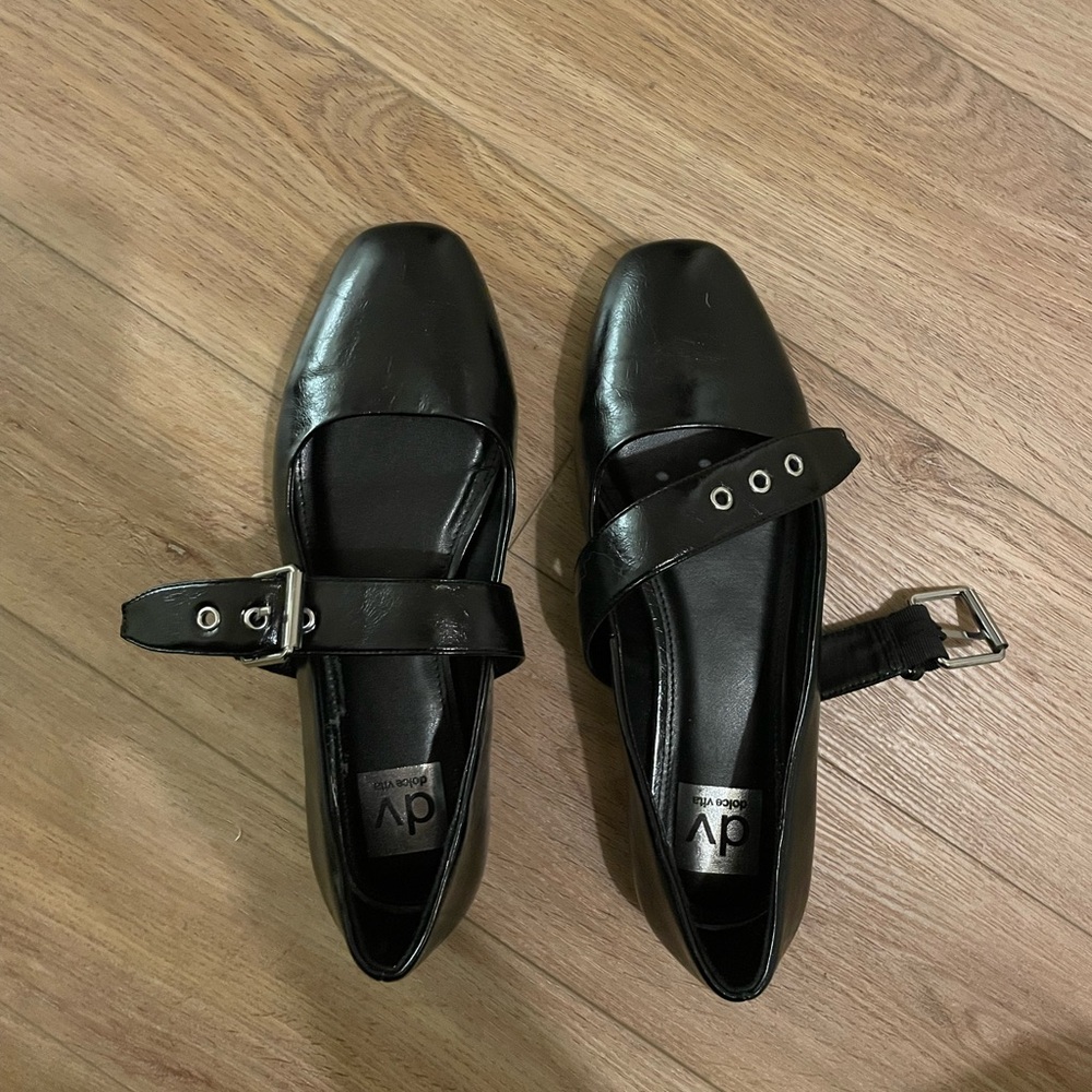 DV by Dolce Vita Women's Black Strap Flats